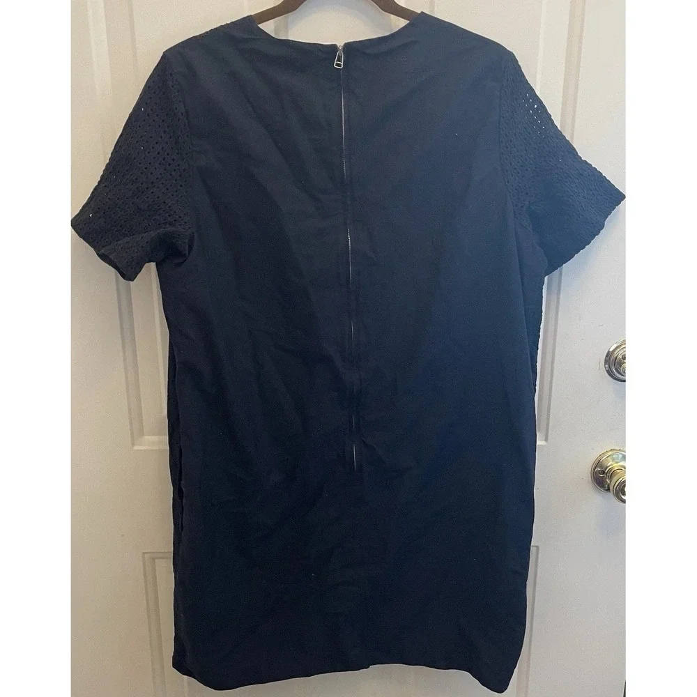GAP Cotton Navy Blue Dress‎ Eyelet 14 Sheath Sundress Summer Vacation Casual